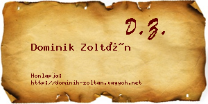 Dominik Zoltán névjegykártya
